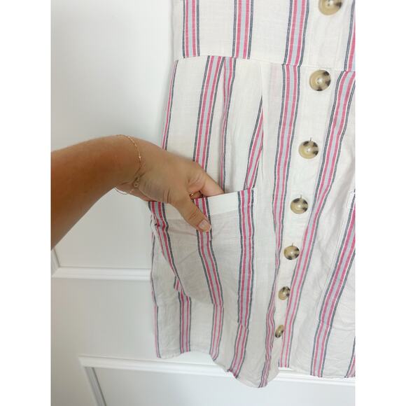 Abercrombie Striped White Cotton Gauze Dress Size S - Picture 8 of 8